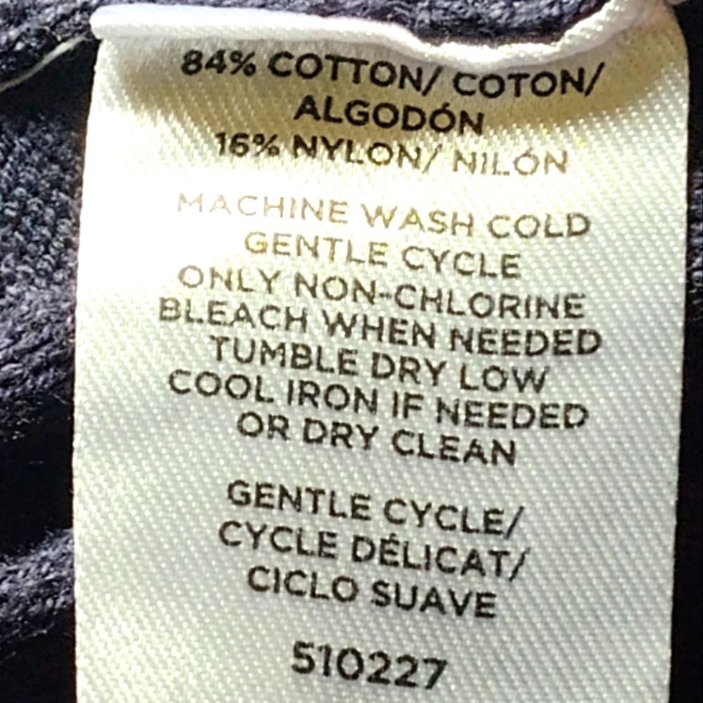 Ann Taylor Factory Women's Navy Waffle Knit Pullover Crewneck Sweater | Lg - Picture 4 of 4